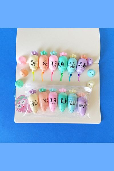 Unicorn Kırtasiye Carrot Shaped Smiling Face Highlighter