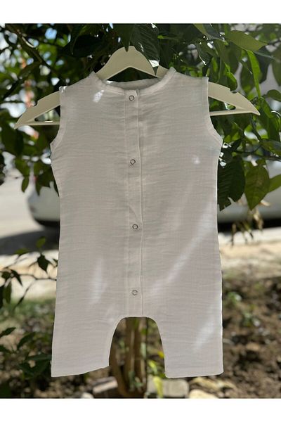 Zeren Home White Muslin Cloth - Double Layer Organic Cotton Jumpsuit