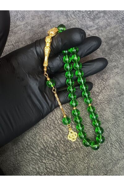 Mos Tespih Mărgele de rugăciune din sticlă Green Globe Natural Stone