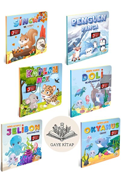 0-6 Yaş Yayınları مجموعة الكتب المتحركة مكونة من 6 كتب