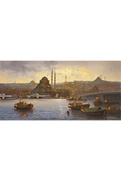Tablosan Istanbul Karaköy Manzaralı Kanvas Tablo 140x280 Cm Kb16087 140x280 Cm