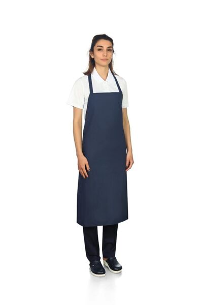 Bayram İş Elbiseleri Dolunay Work Clothes Navy Blue Oilcloth PVC Dish Apron
