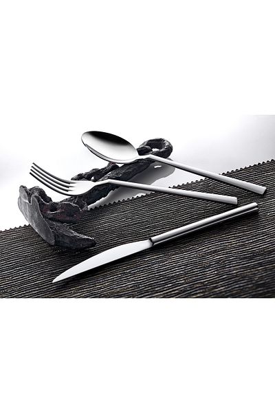 OMS PASLANMAZ Orchidea 4112 - 1stGrade Stainless Steel, 36 Piece Spoon Knife Set, Plain