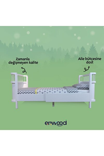 enwood SAGİTTARİUS MODÜLER MDF BEYAZ BÜYÜYEN BEŞİK  (İÇ YATAK ÖLÇÜSÜ 90 CM  X 130 CM)