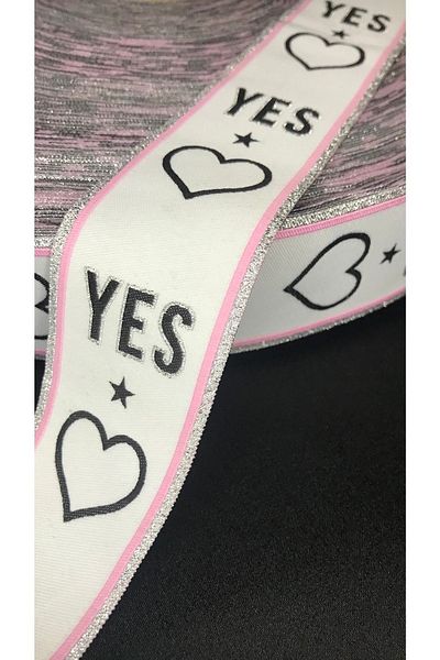 Ozpas 4m Pink Striped Yes Heart Sweatpants Edge - 4cm