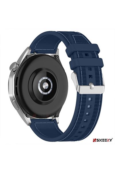 Sneezy حزام سيليكون منسوج بنمط خياطة 22 مم متوافق مع ساعة Huawei Watch GT4 مقاس 46 مم