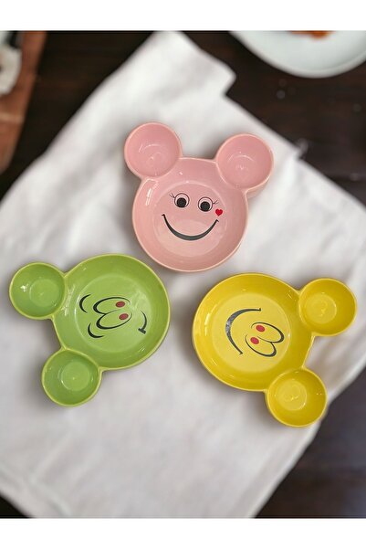 Artistic Quality طبق طعام وفطور وكعك للأطفال مع رموز تعبيرية للوجه المبتسم 3 ...