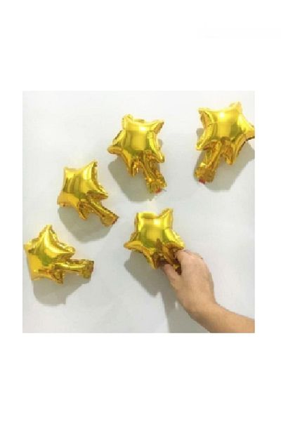 LOTUS PARTY 5 Pieces 5 Inch Gold Star Foil Balloon