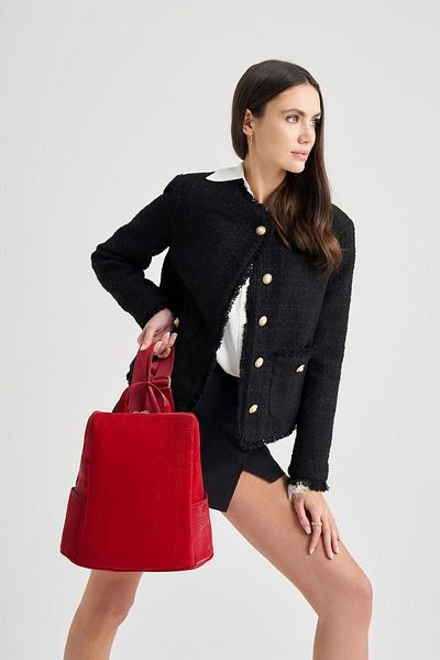 Lucky Bees Großer Damenrucksack – STD-Muster, klassisch