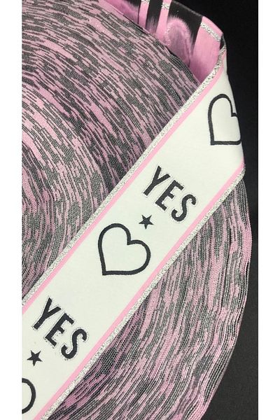 Ozpas 4m Pink Striped Yes Heart Sweatpants Edge - 4cm