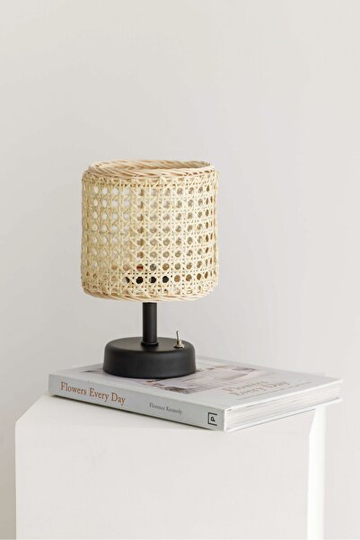 Maison Avf Hazeran & Rattan Masa Üstü Kablosuz Pilli Abajur Masa Lambası Üst ...