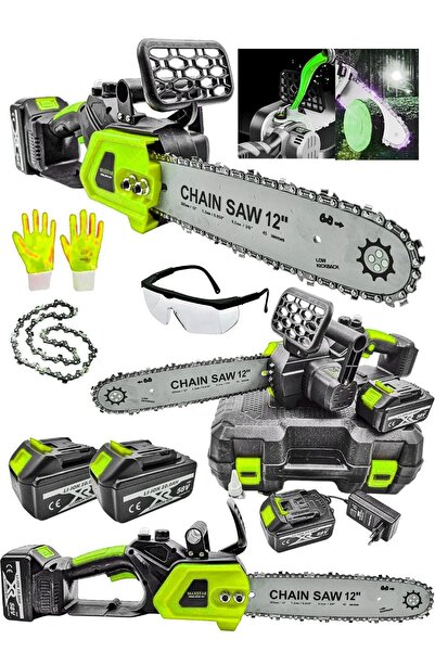 MOONSHOP 30 cm Palalı Şarjlı Ağaç Kesme Hızar Bıçkı Testere Dal Budama Makine...