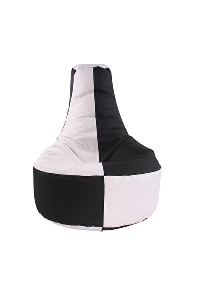 Bambi Siyah & Beyaz Armut Koltuk Büyük Boy Denye 85*75*30 Cm