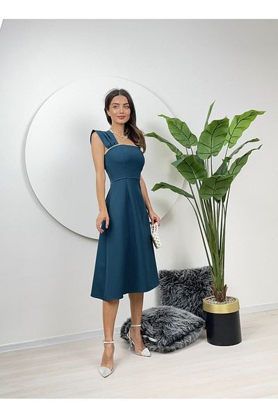 GİZONLY Rochie cu perle de lungime MIDI