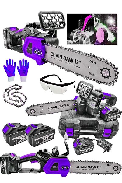 MOONSHOP 30 cm Palalı Şarjlı Ağaç Kesme Hızar Bıçkı Testere Dal Budama Makine...