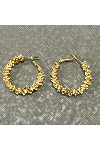 lolajewelry Luxury Sparkle Steel Gold Colored Steel Earrings