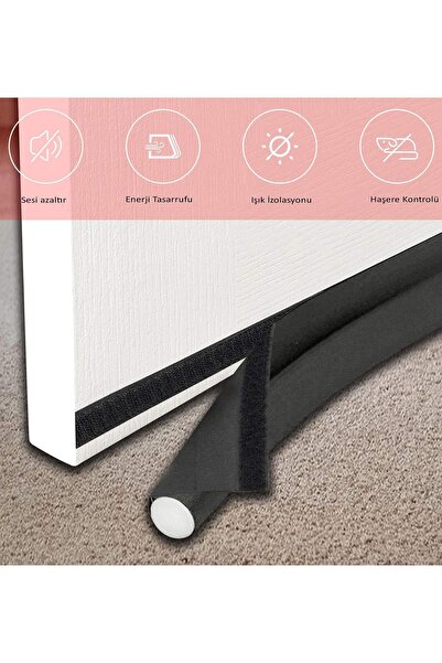 Ankaflex 2 Adet 90 Cm Lüks Model Siyah Kapı Altı Rüzgar Önleyici Sünger Rüzgarlık