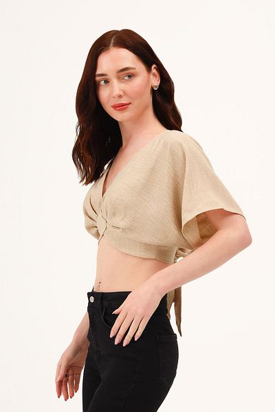 GaiaCollection V Neck Back Low-cut Blouse