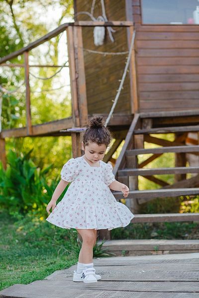 Alingo 100% Cotton Summer Girl's Floral Mini Dress