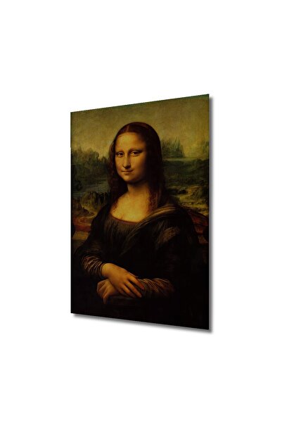 Teona Ahşap Dekoratif Dikey Mona Lisa Karartma Duvar Tablo Ahşap Dikdörtgen Tablo
