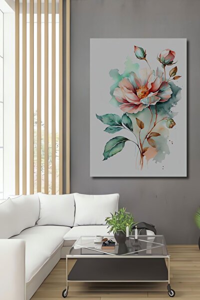Teona Ahşap Dekoratif Dikey Çiçekler Sanat Duvar Tablo Ahşap Dikdörtgen Tablo