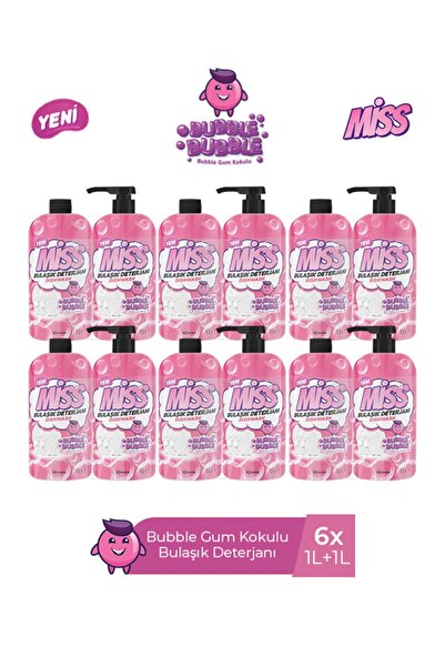 Miss Bulaşık Deterjanı (BUBBLE BUBBLE YEDEK)x6 1l 1l X 6 Adet