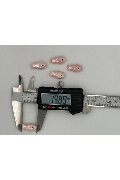 Ebruli Boncuk 19,89 mm Pește roz 5 bucăți plat din ceramică Fabricarea de bijuterii Brățară Colier Accesorii Mărgele