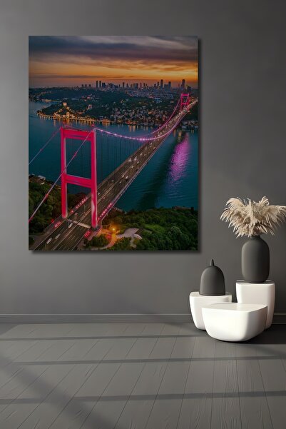 Teona Ahşap Dekoratif Dikey Boğaz Manzara Duvar Tablo Ahşap Dikdörtgen Tablo