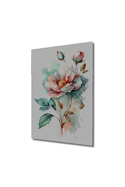 Teona Ahşap Dekoratif Dikey Çiçekler Sanat Duvar Tablo Ahşap Dikdörtgen Tablo