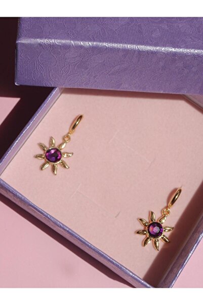 Reorah Collection Rapunzel Güneş Küpe-Mor