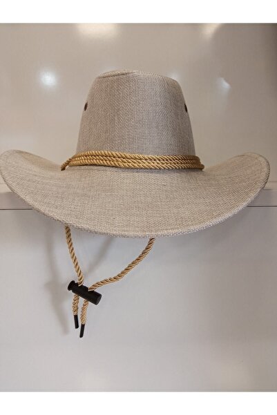 Suyutti Arıcı Store Yeni Sezon Geniş Model Erkek Açık Bej Hasır Kovboy Şapka