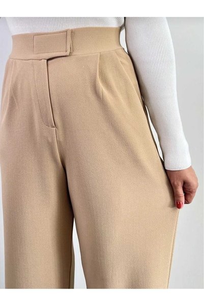 REELMODA WOMEN'S PLEATED VECLE PALLASE CREPE PANT