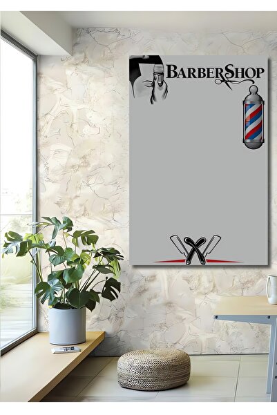 Teona Ahşap Dekoratif Dikey Berber Dükkanı Duvar Tablo Ahşap Dikdörtgen Tablo