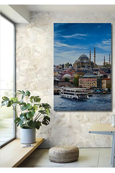 Teona Ahşap Dekoratif Dikey İstanbul Manzara Duvar Tablo Ahşap Dikdörtgen Tablo