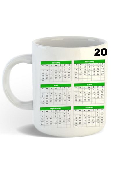 Hediyexpres Most Beautiful New Year's Special New Year and Christmas Gift Gift 2021 Calendar Printed White Mug Cup