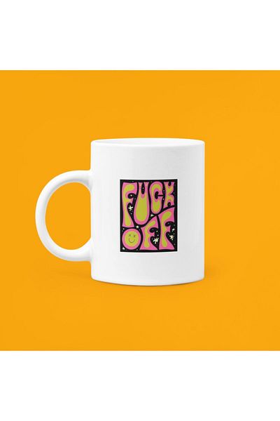 UUR STORE Angry Smiley Printed Mug