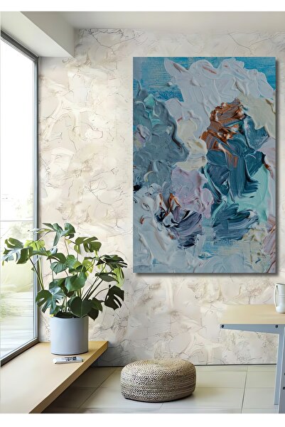 Teona Ahşap Dekoratif Dikey 3 Boyutlu Yağlı Boya Görünümlü Duvar Tablo Ahşap ...