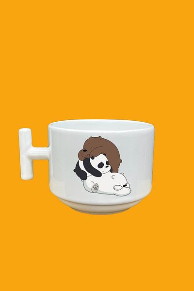 UUR STORE Cute Bear Printed T Mug