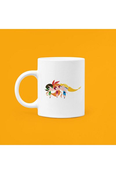 UUR STORE Power Puff Girls Printed Ceramic Mug 330ml