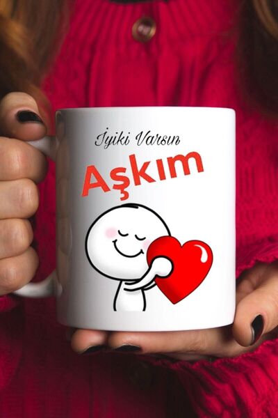 Hediyexpres Happy You Are My Love Written Mug Cup, Tea-coffee-soup Cup