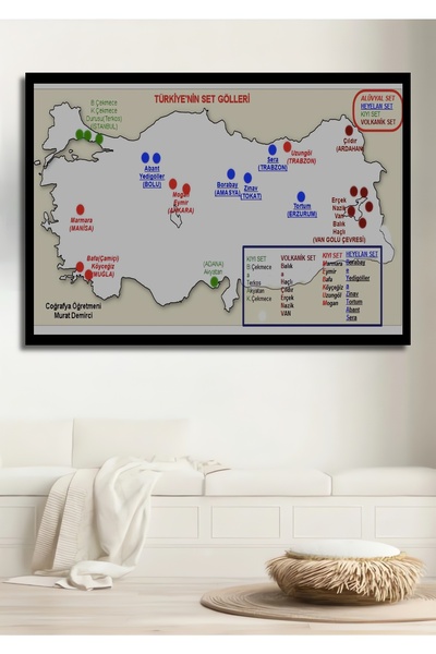 Teona Ahşap Dekoratif Yatay Türkiye Göller Duvar Tablo Ahşap Dikdörtgen Tablo