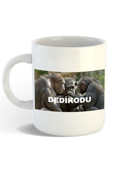 Hediyexpres White Gossip and Gorilla Design Mug