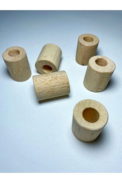 Ciko Kafes Perforated 20MM X 24MM Hole Diameter 9.50mm dir 6 Pieces Wooden Round Parrot Toy Repair Part