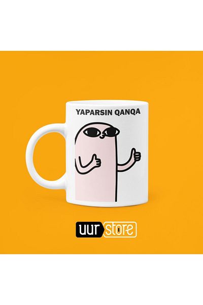 UUR STORE كوب بورسلين مطبوع عليه You Can Do It، سعة 330 مل