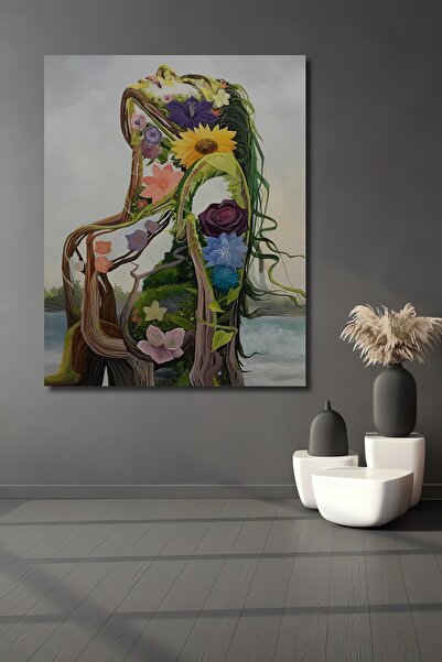 Teona Ahşap Dekoratif Dikey Doğa Yaşam Verir Modern Soyut Sanat Duvar Tablo A...