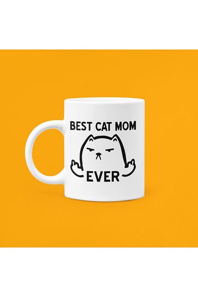 UUR STORE Best Cat Mom Ever Printed Mug