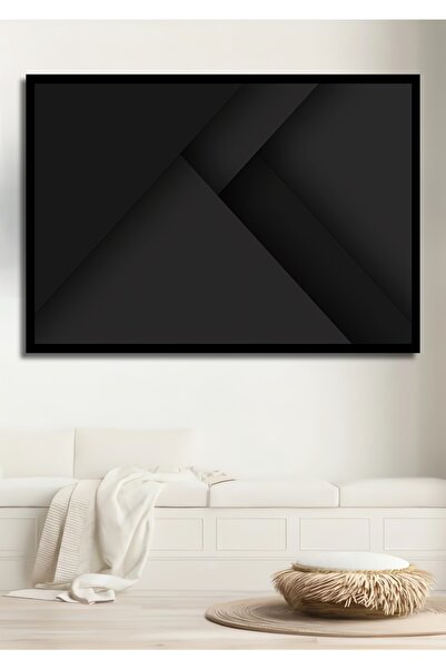 Teona Ahşap Dekoratif Yatay Siyah Modern Tasarım Duvar Tablo Ahşap Dikdörtgen...