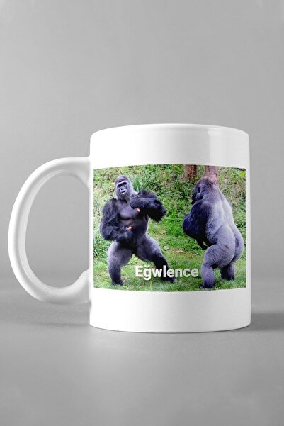 Hediyexpres كوب بطبعة ترفيه وغوريلا