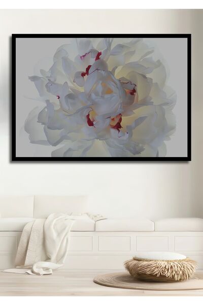 Teona Ahşap Dekoratif Yatay Minimalist Çiçekler Duvar Tablo Ahşap Dikdörtgen ...