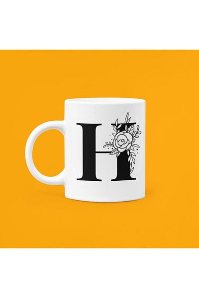 UUR STORE Letter H Printed Mug